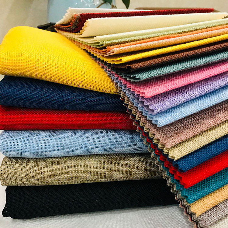 Manufacturer supplies polyester 1200D imitation linen plain weave linen fabric, luggage fabric, sofa pillow fabric wholesale