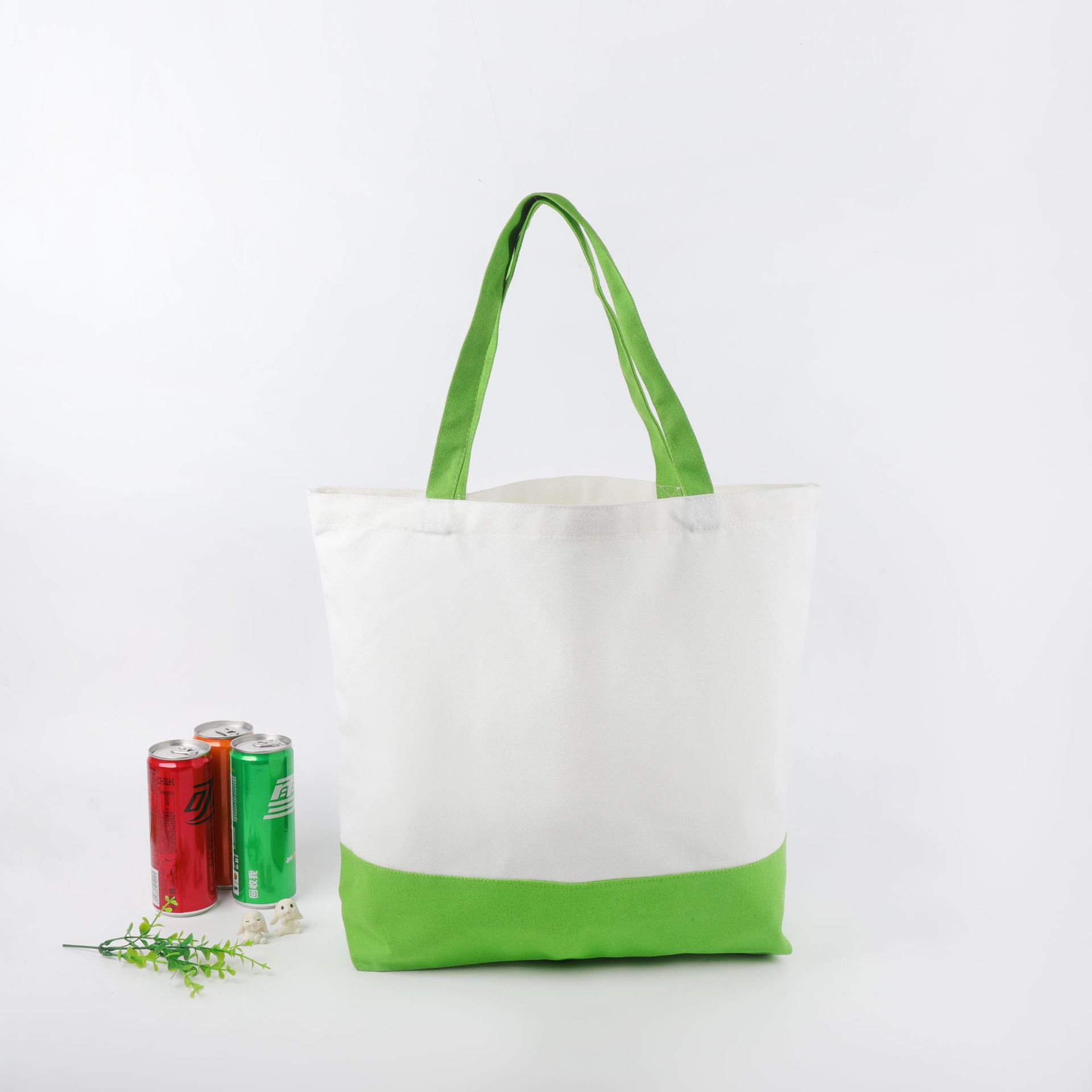 Spot splicing canvas bags, casual and simple Korean style shopping bags, canvas bags, sail bags, wholesale