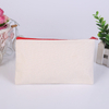 Blank canvas pencil case, Amazon cross-border hand-held zipper, canvas pencil case, cotton cloth bag, student women's cosmetics bag