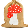 Drawstring Jute Gift Sacks Custom Printed Christmas Holiday Jute Candy Packaging Bags