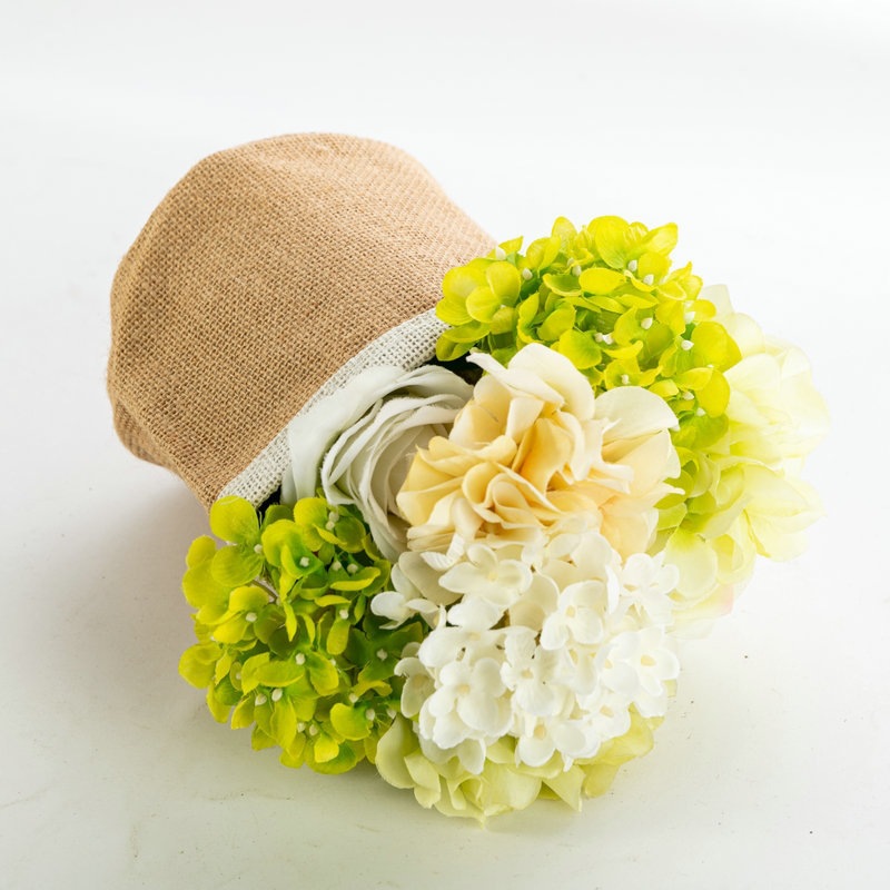 Jute Plant Pot Basket Handheld Jute Flower Bag for Floral Arrangement