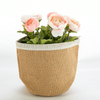 Jute Plant Pot Basket Handheld Jute Flower Bag for Floral Arrangement