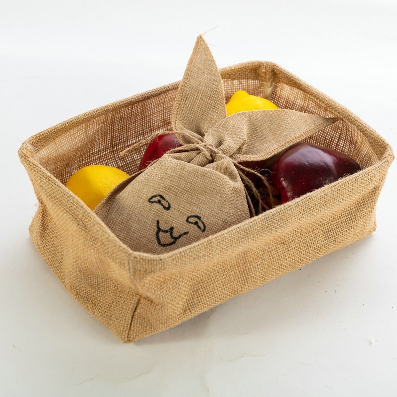 Multi Style Lined Jute Storage Baskets Gift Packaging Organizer Jute Bags
