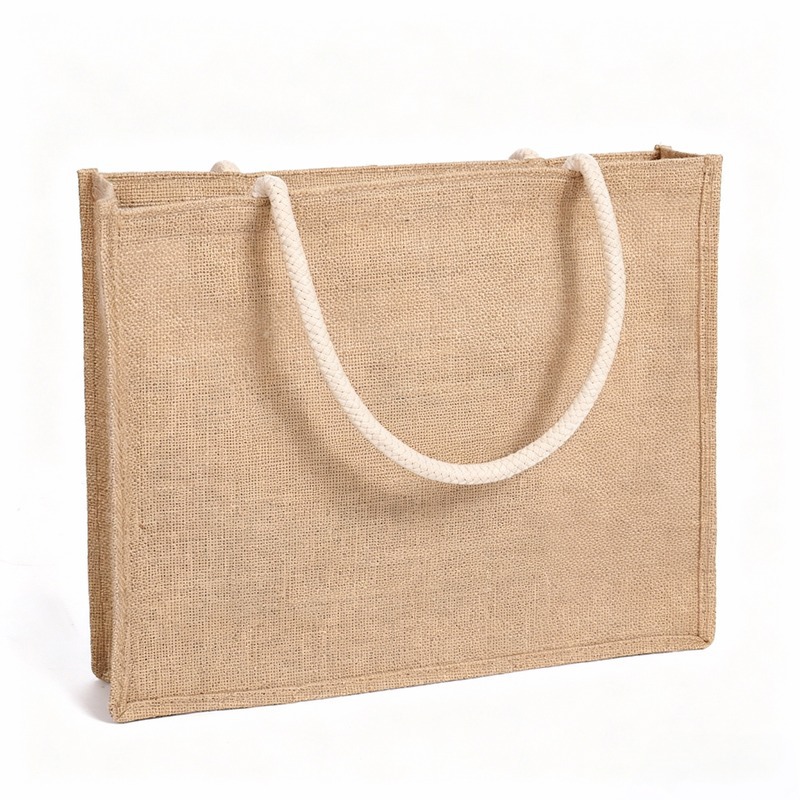 Eco Friendly Degradable Jute Tote Bag Custom DIY Advertising Gift Jute Handbag
