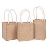 Blank Natural Jute Tote Bag Thick Cotton Rope Handle DIY Advertising Gift Handbag