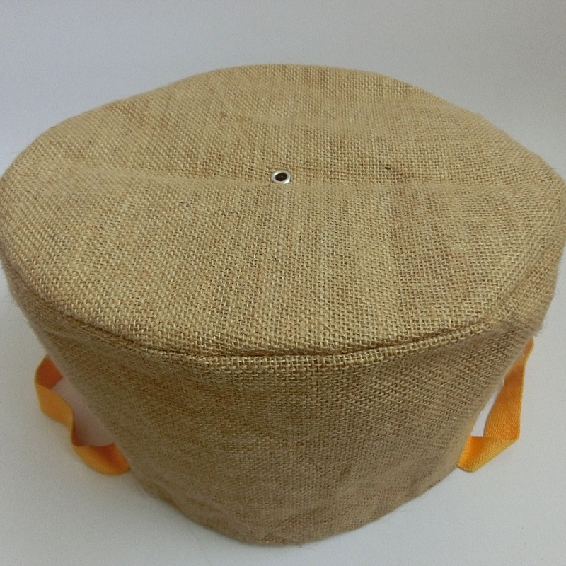 Waterproof Lined Jute Plant Pot Basket Handheld Flower Planter Bag With Printed Logo